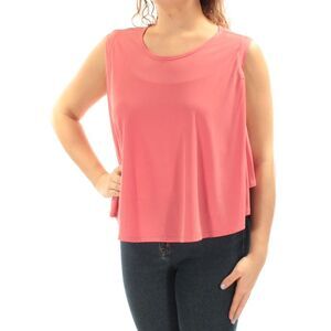 CATHERINE Womens Coral Sleeveless Scoop Neck PONCHO Top Size: M